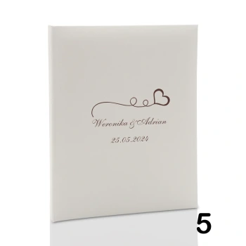 Album ślubny, wklejany, 40 kremowych stron, personalizowany, 12 wzorów do wyboru